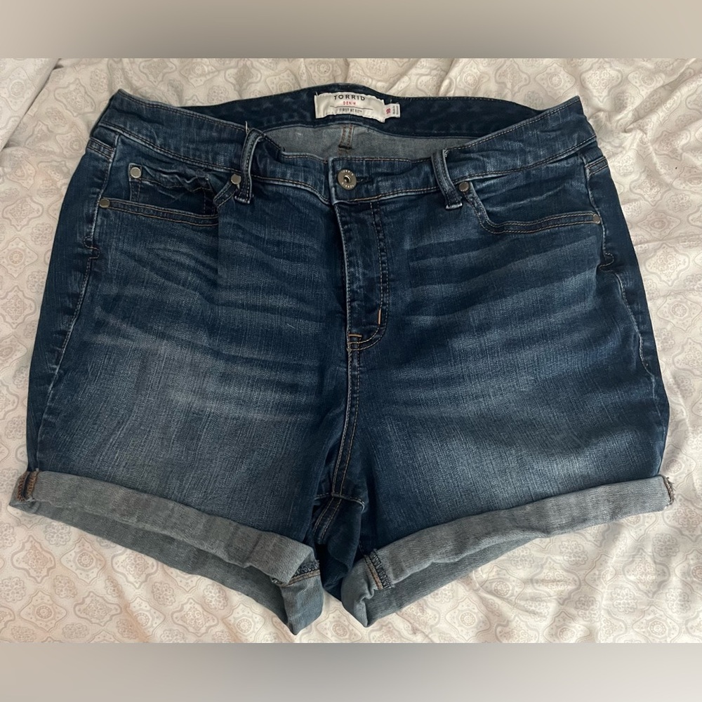 Torrid Demin shorts, cuffed. Size 18R